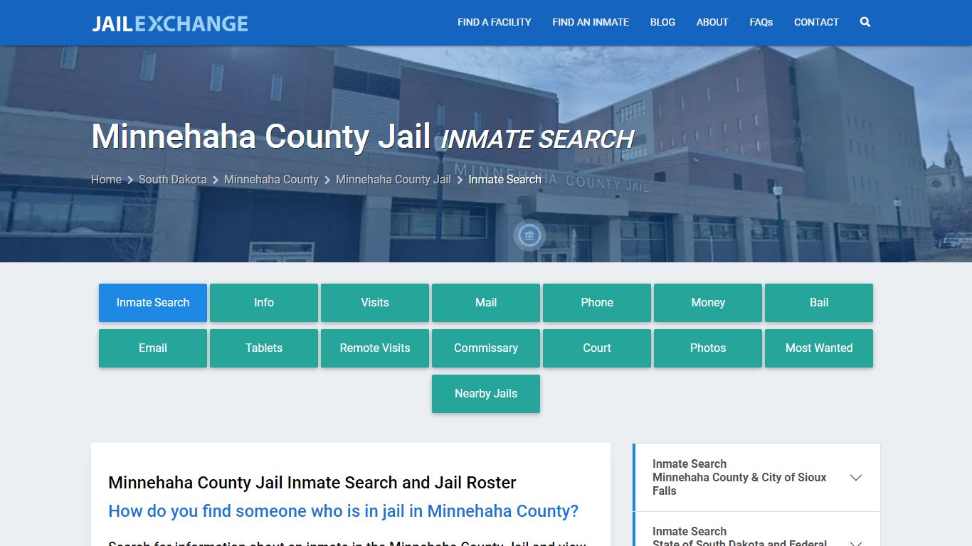 Inmate Search: Roster & Mugshots - Minnehaha County Jail, SD